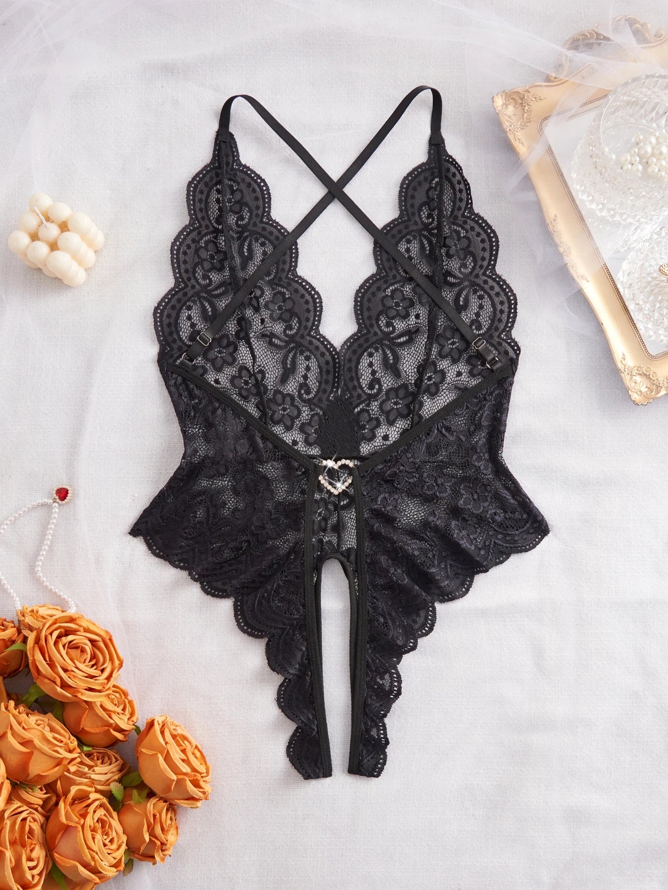 Women's Lace Bodysuit Comfortable Soft Stretch Fashion Casual One Piece Underwear Sleepwear