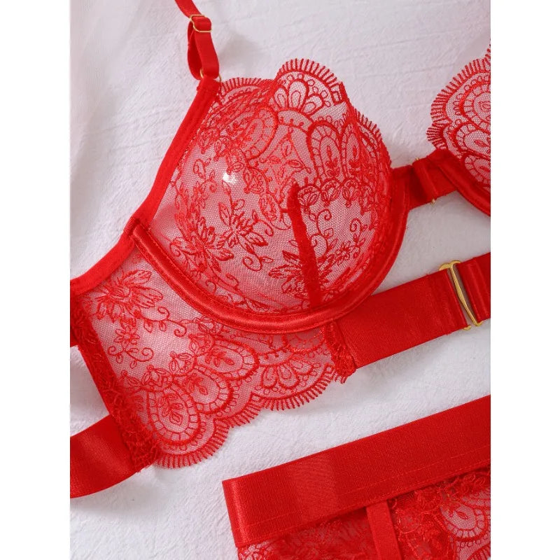 Two-piece Women's Set G-string Transparent Underwear Lolita Romantic Lingeries Set Sexy Bra and Panties Sets Lingerie for Woman