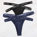 2Pcs/Set Women Thongs Panties Female Letter Belt Underwear Ladies Cotton Cross Strap Bikini M-XL G-String Girl Intimate Lingerie