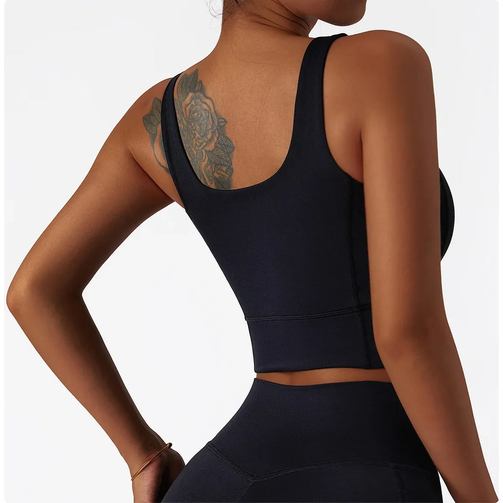 Comfort SkinFriendly Sports Bra With Chest Pad Tank Top Women Gym Fitness Running Yoga Bra Stretch Pull Up Vest Underwear Women
