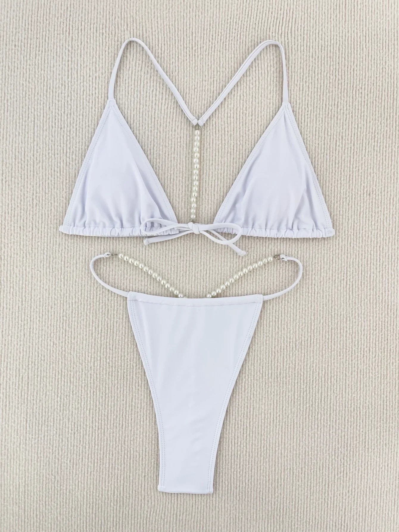 DEKA Thong Bikini Sexy String Pearls Mini Set Swimwear Women Swimsuit Female Swimming for Beach Wear for Bathing Suits