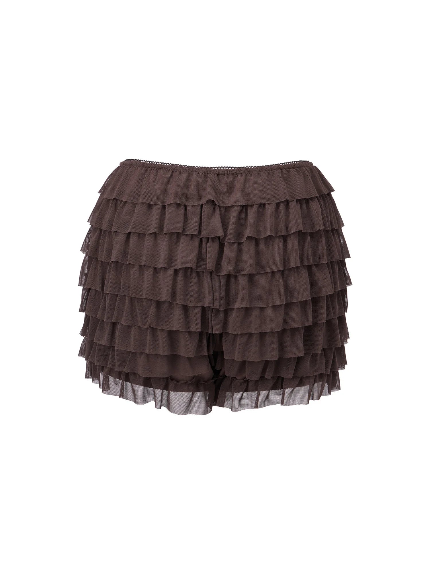 Women’s Layered Ruffle Bloomers Fashion Low Waist Bow Front Solid Color Shorts Casual Summer Mini Shorts