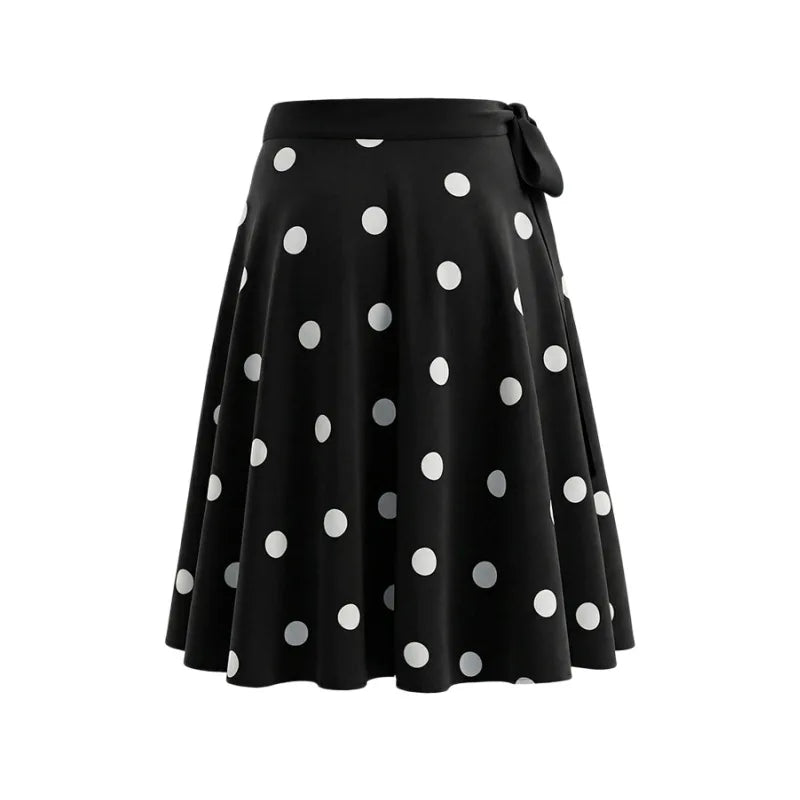 Spring Summer New Low-Waist Side-Tie Skirt For Women Sexy Large Polka Dot Print Midi Skirt Pure Desire Fashion Style Skirt 1KIJ