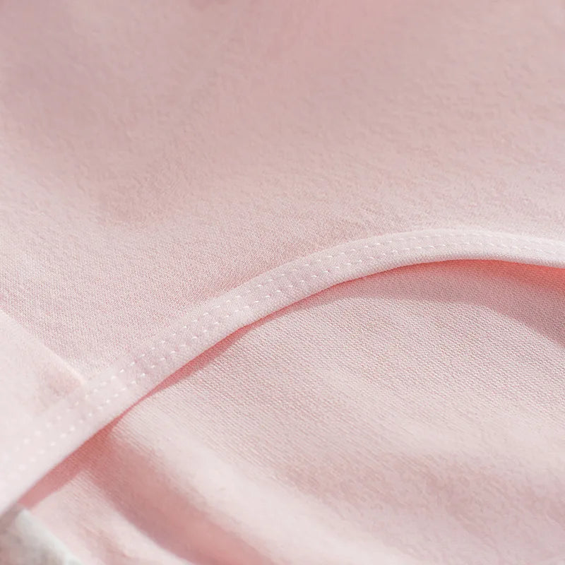 5Pcs Women Underwear Made Of Pure Cotton, Breathable Mid Waist, Pure Color, Thin Breathable Bow Underwear For Girls