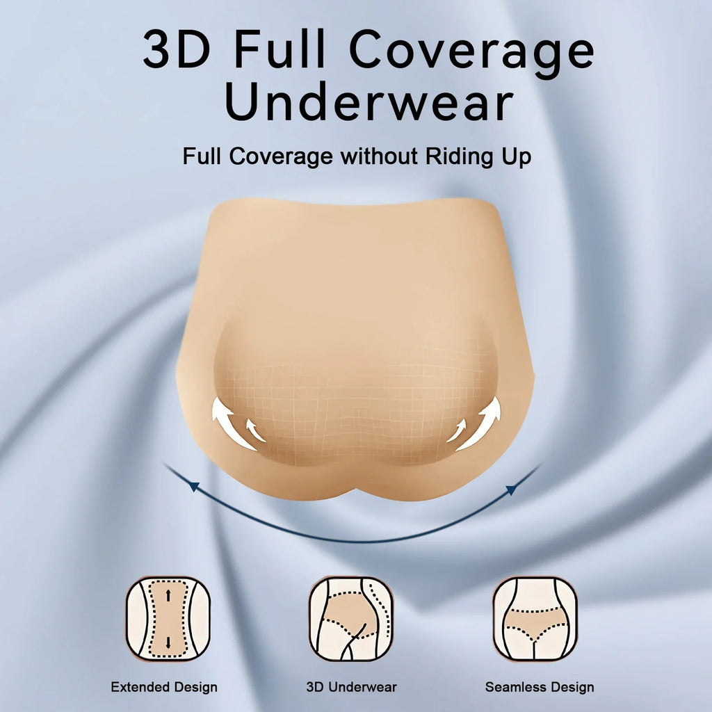 One Piece Women Sexy Panties High Waist Seamless Underwear Silky Female Breathable Comfort Briefs S-2XL