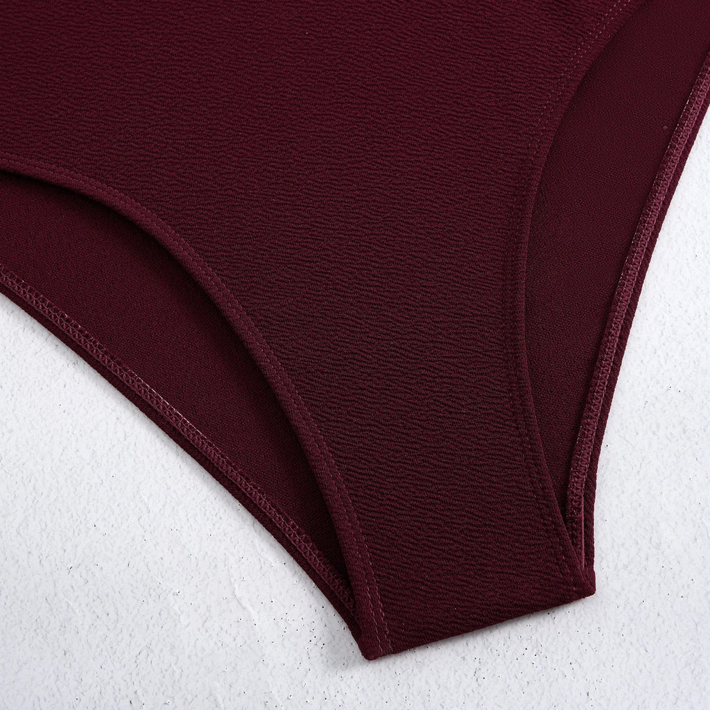 2026 One Shoulder Swimsuit One Piece Sexy Solid Swimwear Women Bandage Bathers Bathing Swimming Swim Suit Beachwear Summer