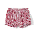 Women Summer Ruffle Shorts Casual Plaid Print Elastic Waist Short Pants for Beach Nightclub Bloomers Streetwear