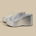 2026 Brand New Flip Flops Sandal Summer Black Platform Sandals Women Outdoor Slipper Wedges Slides 10cm High Heels Shoes Mules