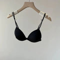 Front Closure Bra French Style, Thin Straps Triangle Cup for Small Chest, Beautiful Back Seamless Bralette, Lightweight Wireless