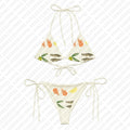Cute Print Bikini Set Sexy Thong Swimsuit Two Pieces Bathing Suit Punk Gothic Fashion Women Swimwear 2000s Emo Girls Y2k Style