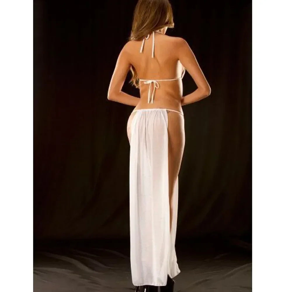 Women Babydoll See Through Lace Sexy Lingerie dress Porn Suit Costume Sleepwear Long Maxi Dress Nightgowns Chemises