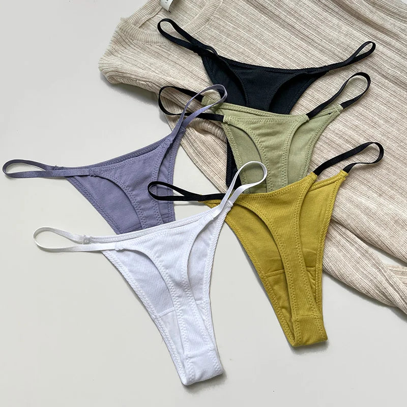 Sexy Women Panties G String Candy Color Thong Cotton Seamless Girls Briefs Fitness Low Waist T-back Intimates Size S-XL