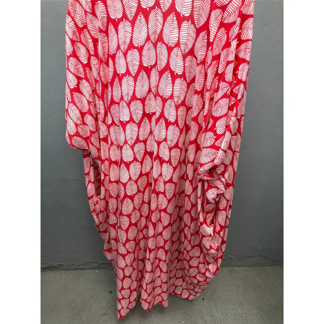 7 Colors Leaves Printed With Belt Half Sleeve Tunic Beach Cover Up Cover-ups Beach Dress Beach Wear Beachwear Female Women V4511