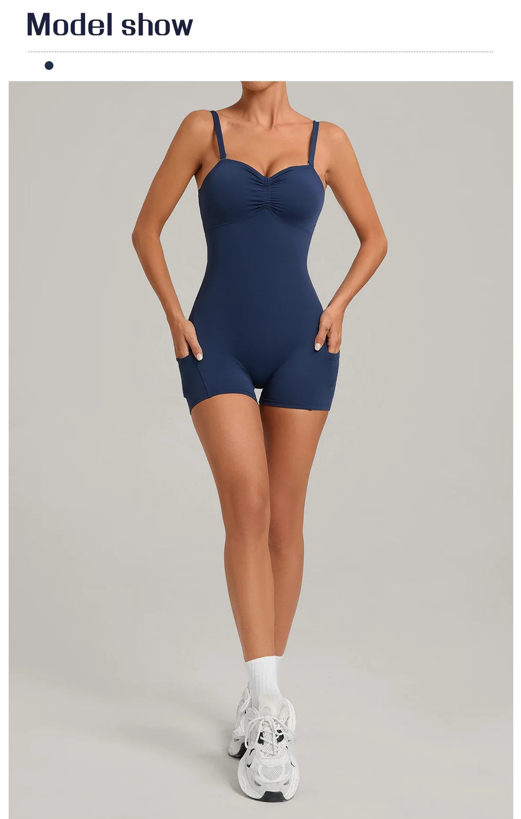 Womens Two Way Wear Bodysuit Sleeveless Yoga Stretch One Piece Romper Sexy Fitness Side Pockets Sportwears Bodysuit