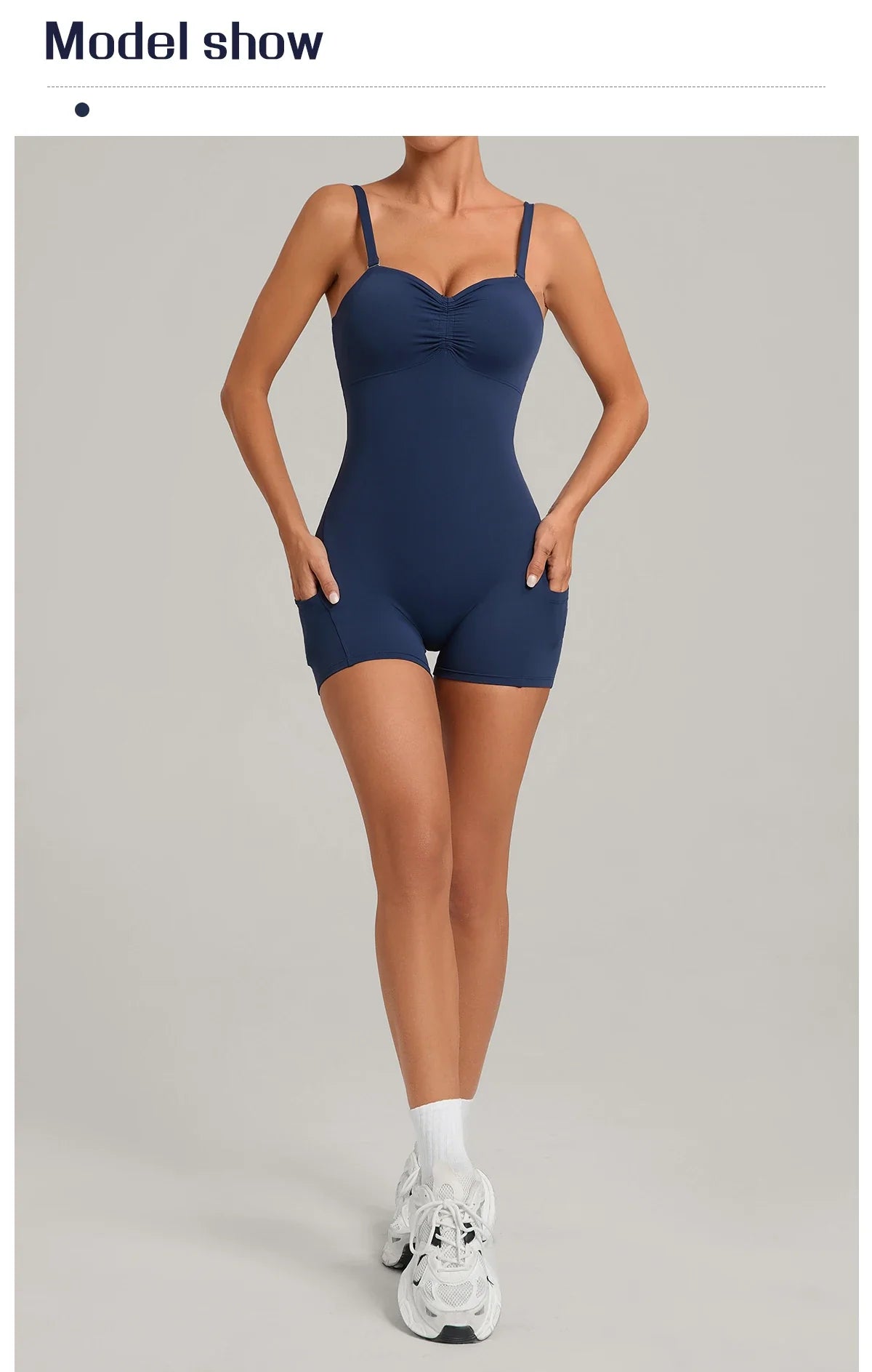 Womens Two Way Wear Bodysuit Sleeveless Yoga Stretch One Piece Romper Sexy Fitness Side Pockets Sportwears Bodysuit