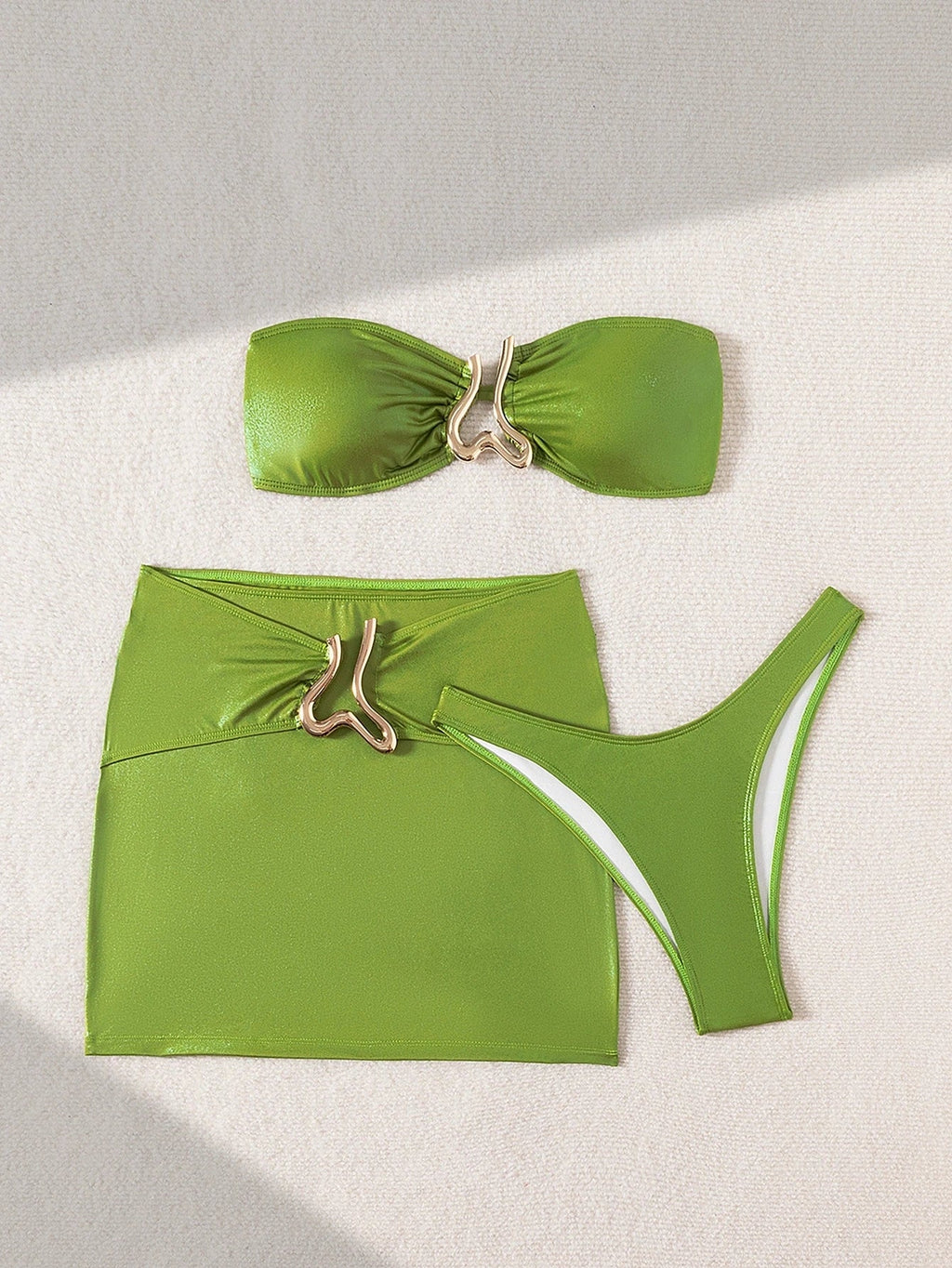 DEKA Green Micro Bikini Set Women Swimsuit Female Swimwear with Skirt Brazilian Bikinis Halter Beachwear Bathing Suit Biquini