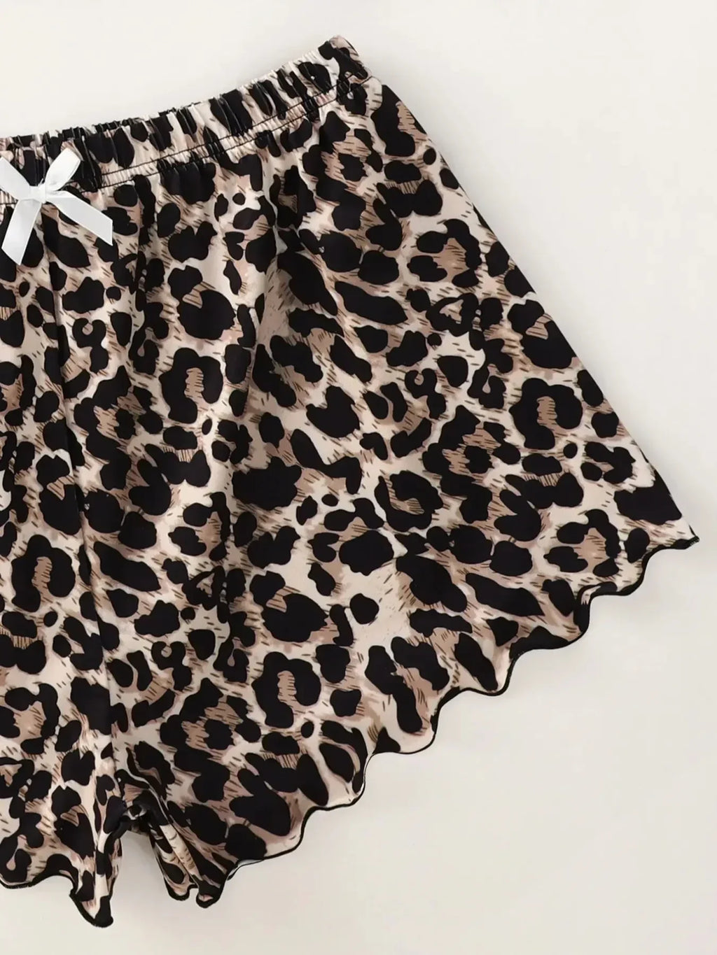 Leopard Print Sling Sleepwear Women's Pajamas Set Sexy Lingerie V-Neck Sleeveless Top and Shorts Sets Pyjamas Homewear