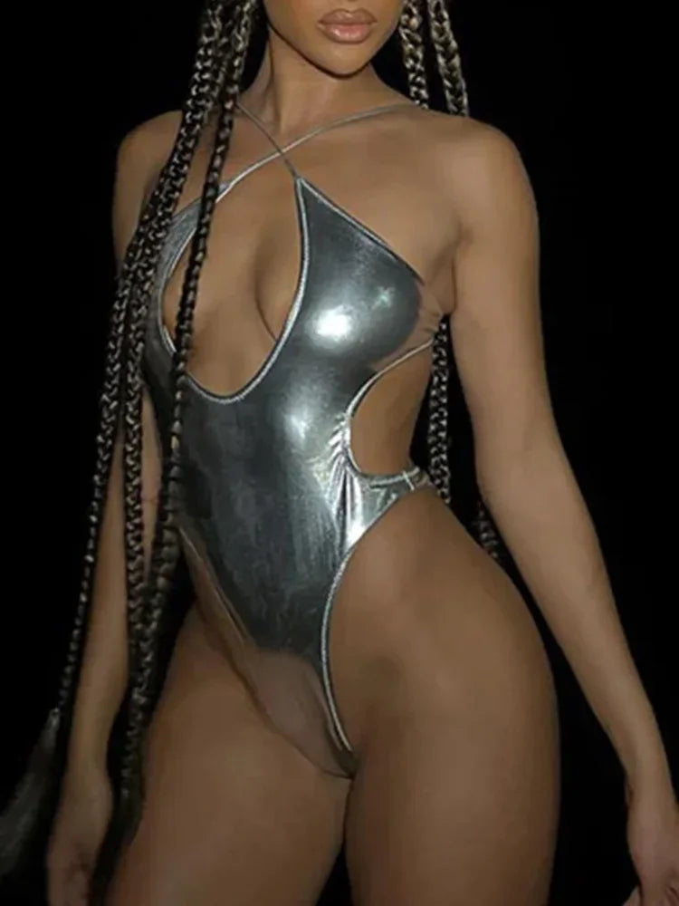 Sexy Halter Hollow Out Women Swimwear One Piece Swimsuit Female Monokini High Cut Bather Bathing Suit Swim Beachwear Bodysuit