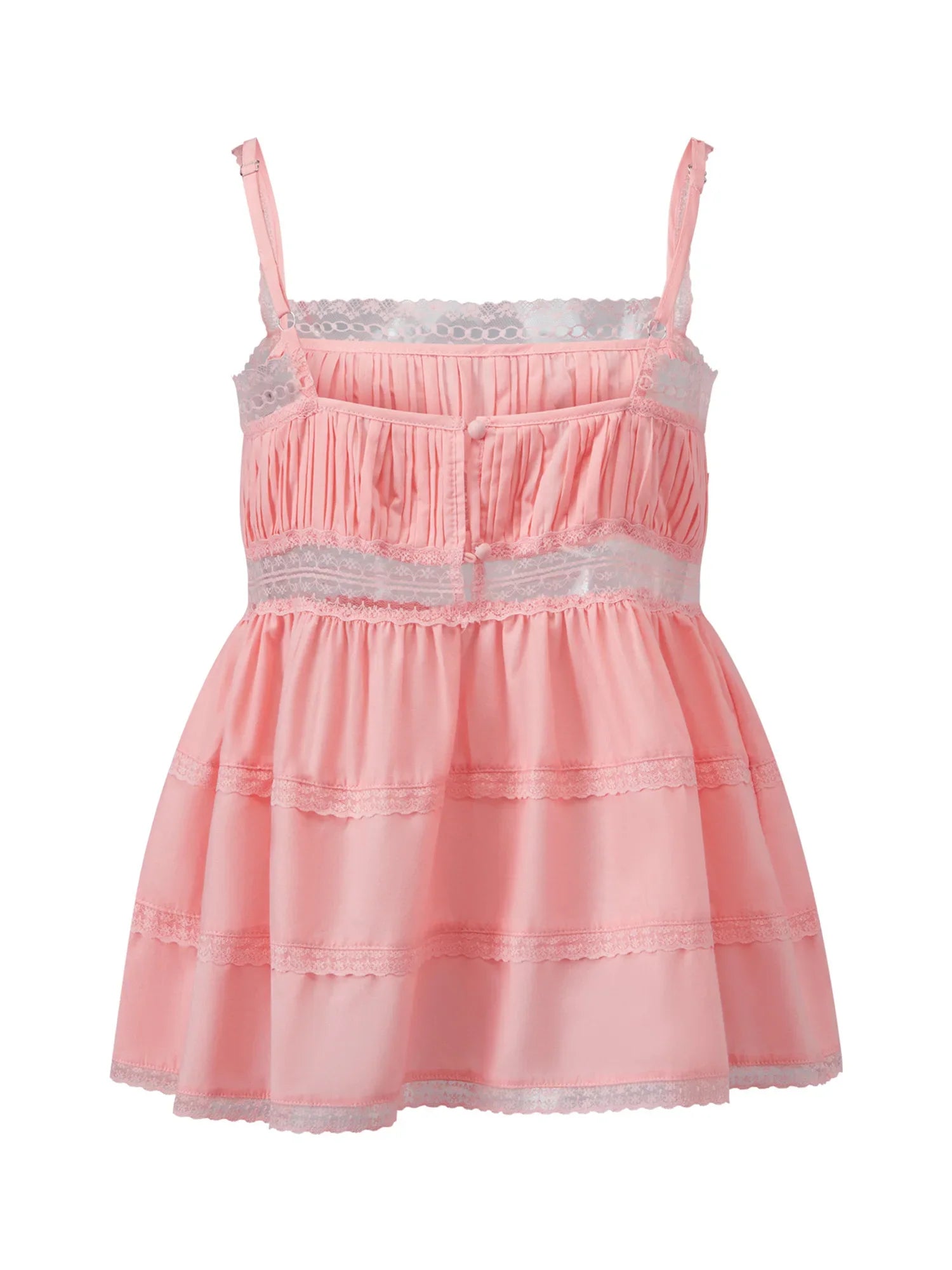 Women's Solid Color Babydoll Tank Tops Summer Stylish Lace Trim Loose Hem Square Neck Spaghetti Strap Sleeveless Camisoles