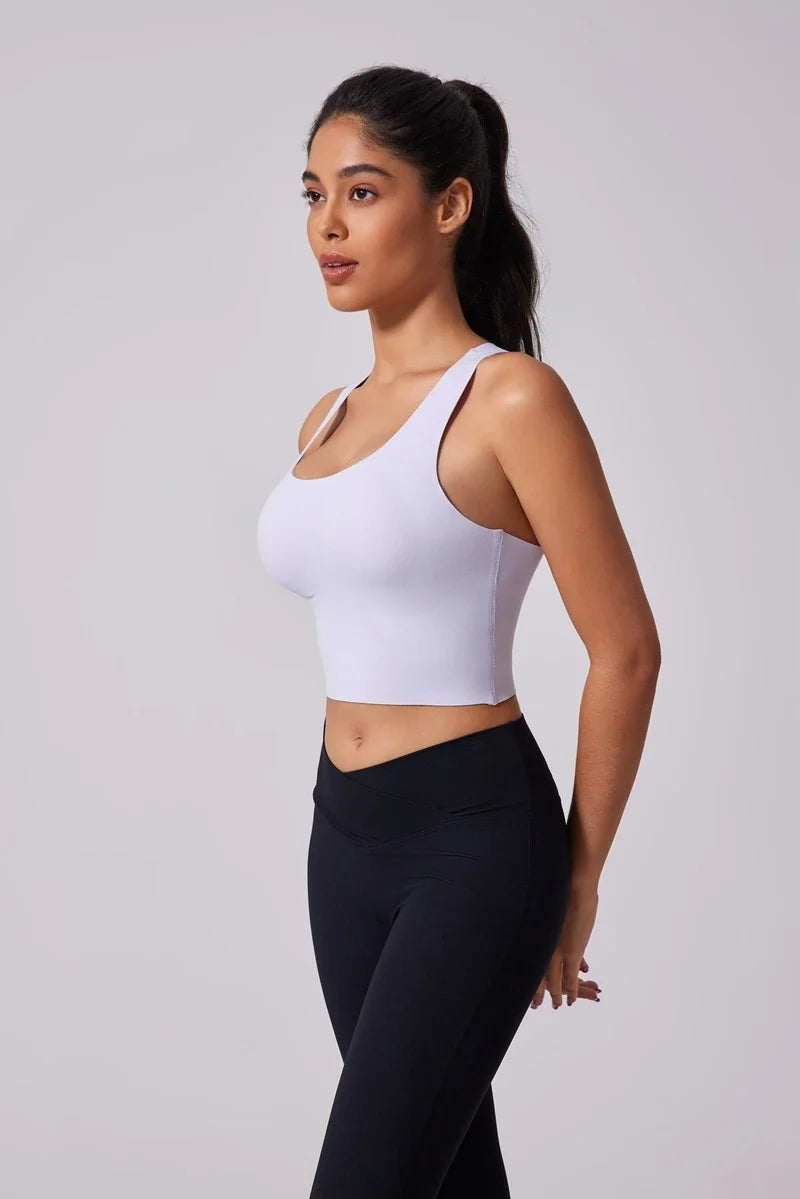 DIAS FIT JOY Wide shoulder strap cross sports vest comfortable shockproof yoga bra fixed chest pad beautiful back fitness Gym