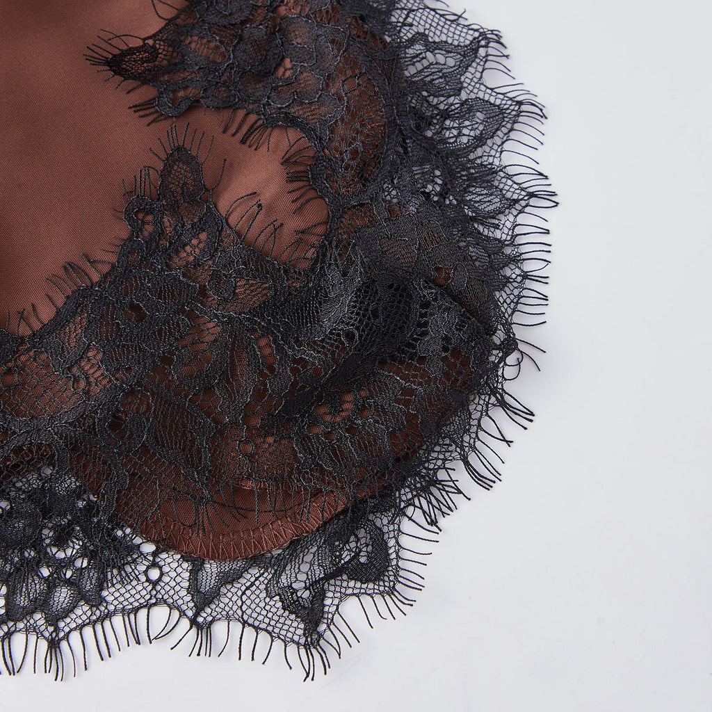 Women 3/4 Length Sleeve Crew Neck Casual Loose Fit Long Tops Summer Lace Patchwork Hem Solid Color T Shirts