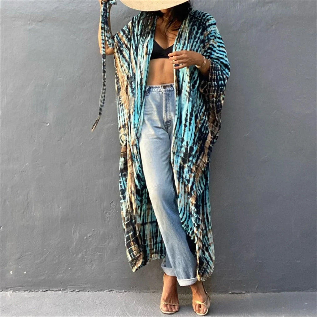 17 Colors Leopard Printed Colorful With Belt Tunic Cover-ups Beach Dress Beach Wear Beachwear Female Women Beach Cover Up V4510L
