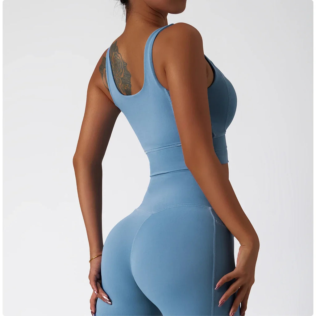 Comfort SkinFriendly Sports Bra With Chest Pad Tank Top Women Gym Fitness Running Yoga Bra Stretch Pull Up Vest Underwear Women