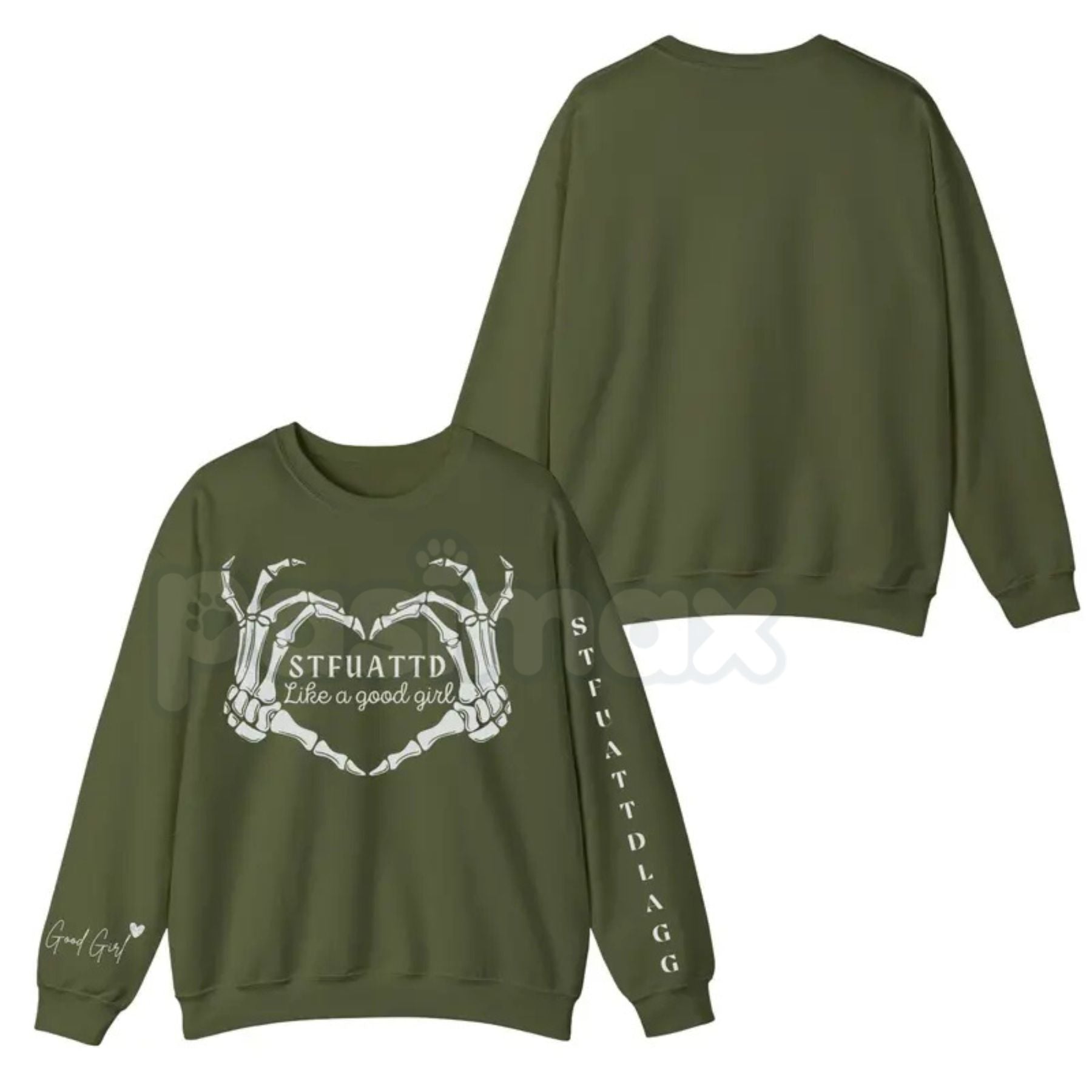 STFUATTDLAGG Gothic Sweatshirt | Dark Romance Trope Jumper | Like A Good Girl Bookish Aesthetic Crewneck | Smutty Book Club Apparel