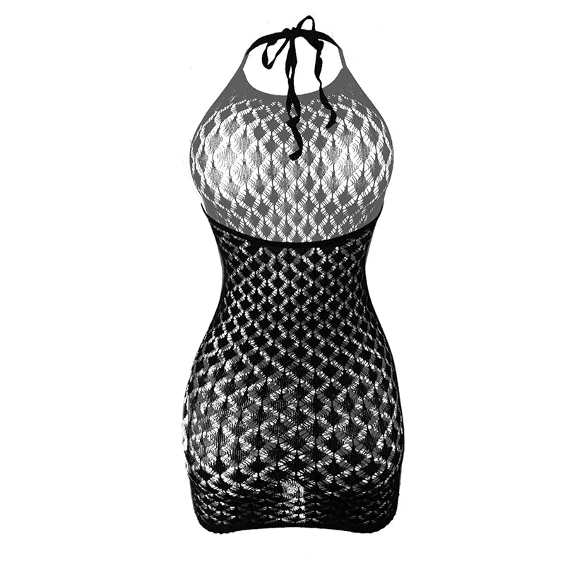 Sexy Women Fishnet Hollow Out Cover Up Dress See Through Bodycon Beach Swimwear Summer Style