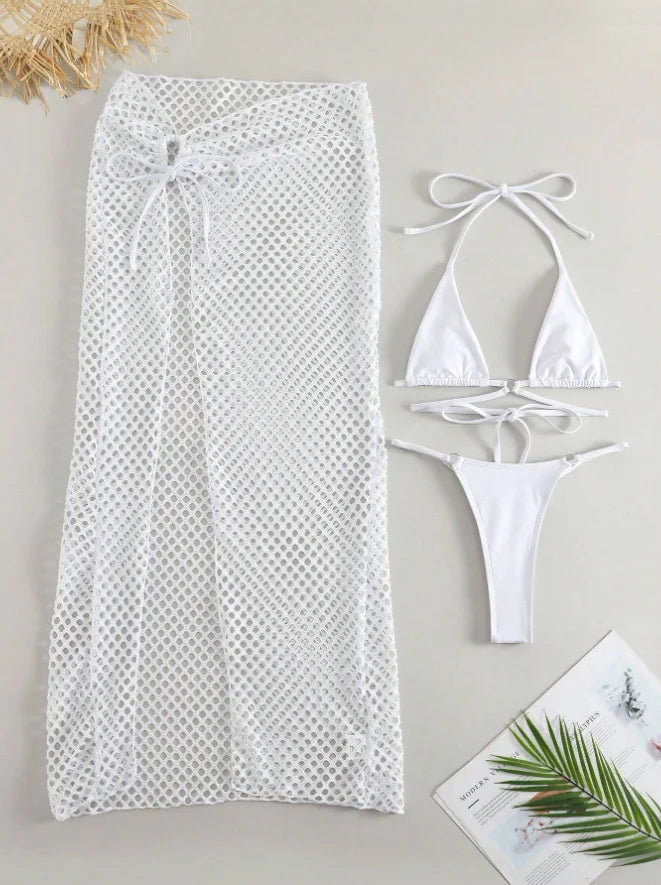 3 Pieces Triangle String Thong Bikinis 2026 Swimwear Female Sexy Brazilian Swimsuit Women Bathers Bathing Swimming Swim Suit