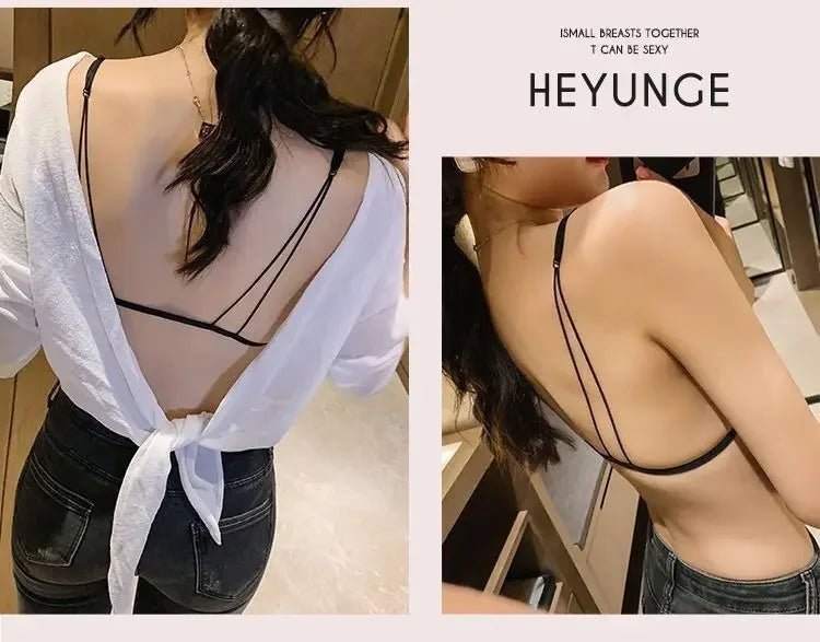 MOYISU Desire Sexy Girl Underwear Front Buckle Thin Shoulder Triangle Cup Thin Back Without Underwire Sexy Simple Bra Small Bra