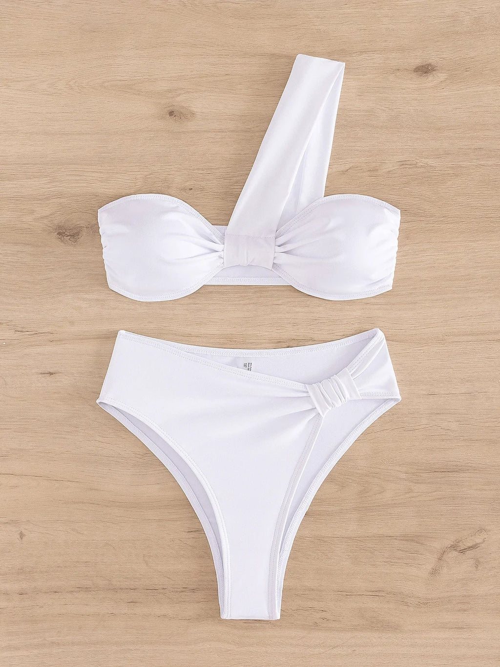 Sexy One Shoulder Bikinis Sets 2024 Women Black Push Up Pleate High Waist Swimsuit Beach Bathing Suit 2 Piece Swimwear Biquini