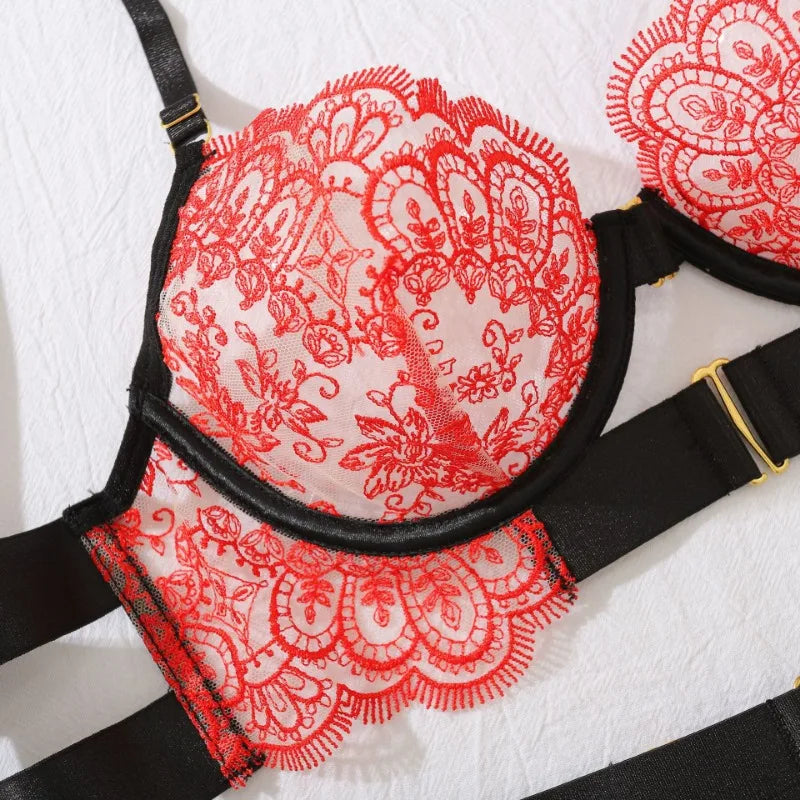 Two-piece Women's Set G-string Transparent Underwear Lolita Romantic Lingeries Set Sexy Bra and Panties Sets Lingerie for Woman