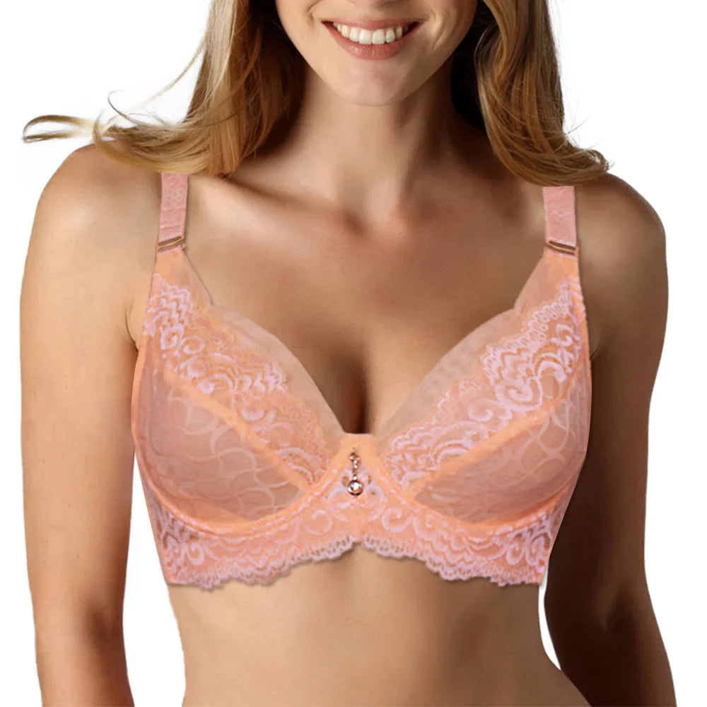 Bras For Women Underwear Lace Sheer Sexy Lingerie Tops Deep V Sexy Bra Big Plus Size Brassiere