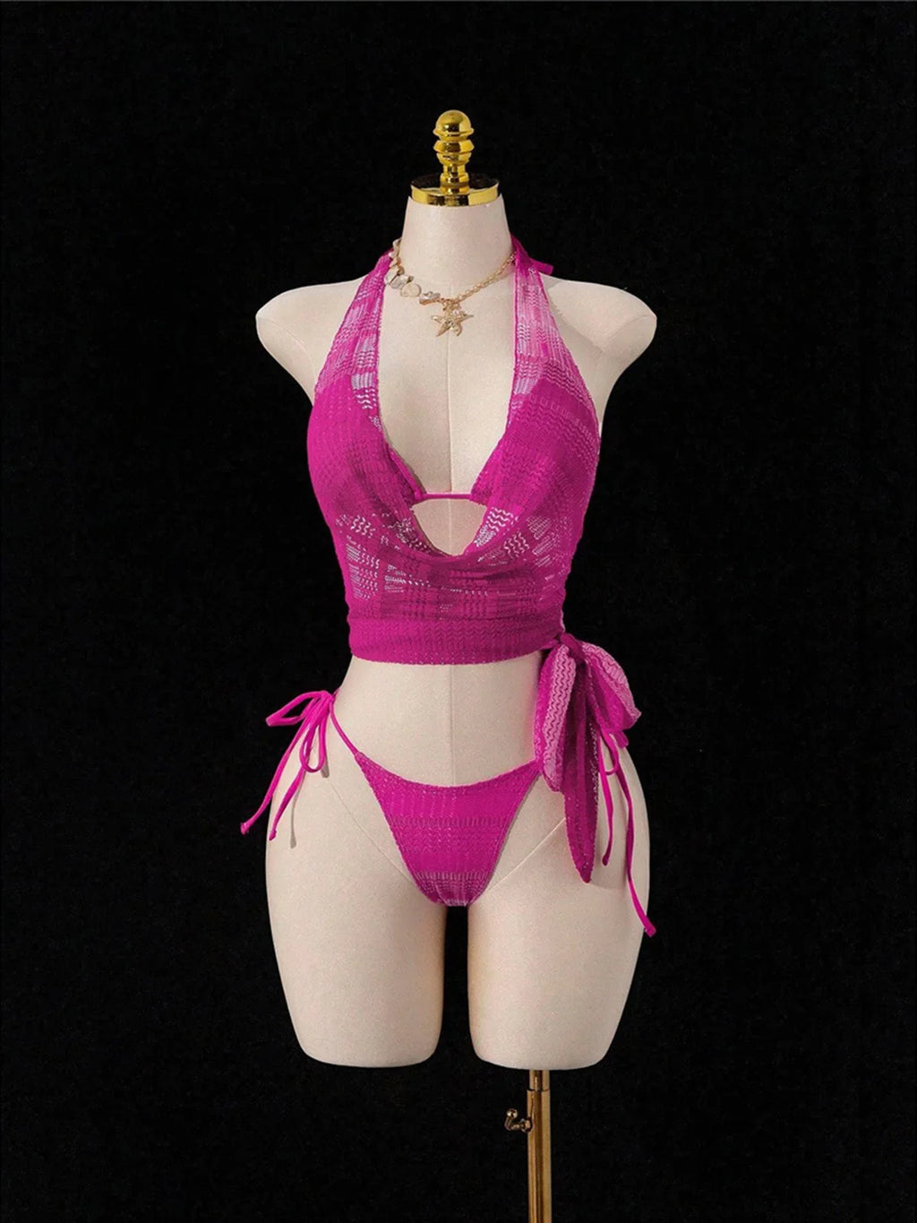 With Skirt Cover Up Halter Bikini Female Swimsuit Women Swimwear Strappy Bather Bathing Suit Swim Four-pieces Bikini set K8089
