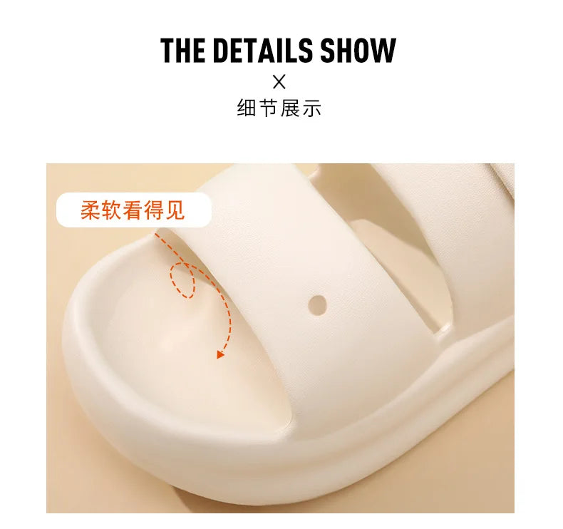 Women Summer Platform Sandals Thick Sole Home Street Slippers Soft EVA Girls Student Daily Walking Shoes 2 Way Wear Sandalias
