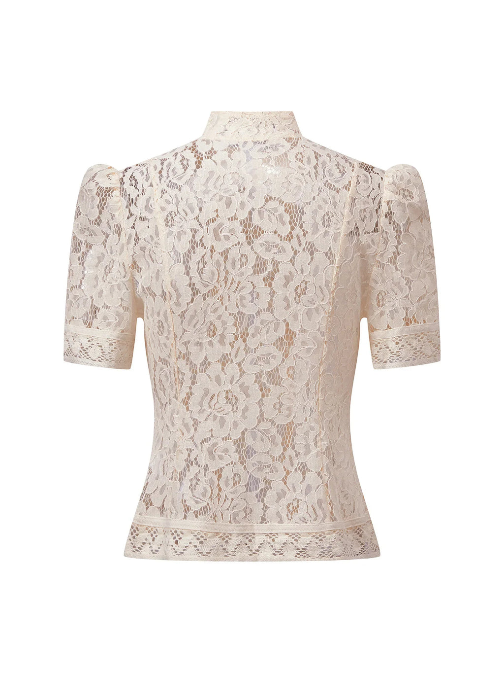 Summer Women's Retro Shirts Sheer Lace Blouse Elegant Stylish Button Down Short Sleeve Tops Casual Sexy