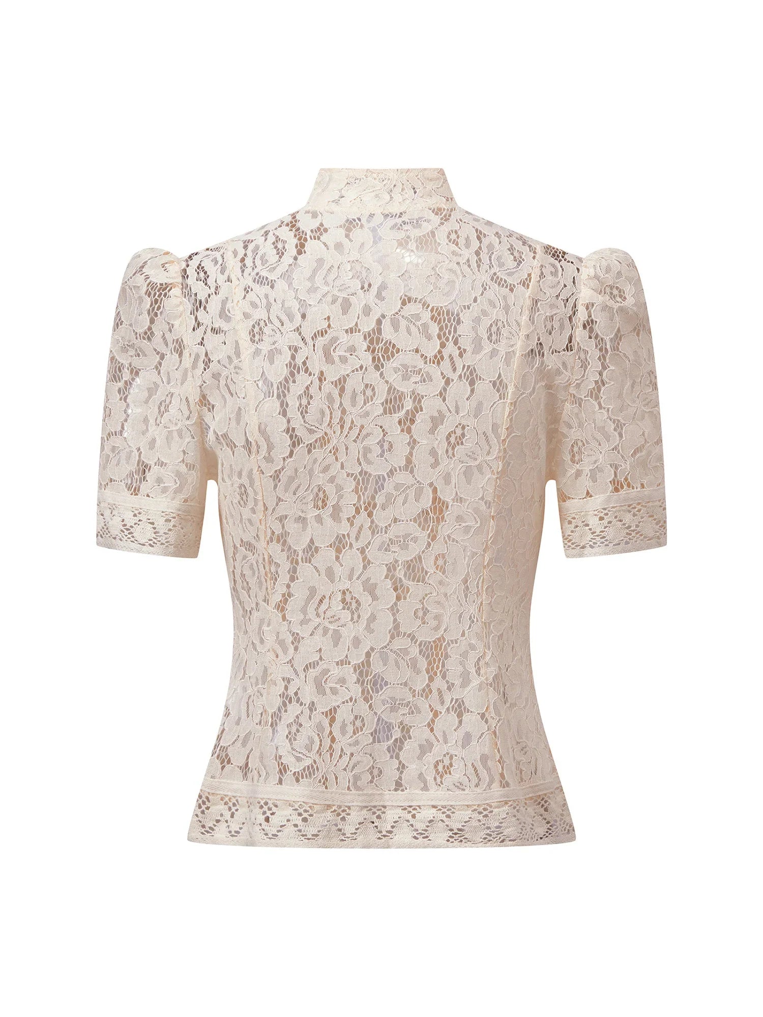 Summer Women's Retro Shirts Sheer Lace Blouse Elegant Stylish Button Down Short Sleeve Tops Casual Sexy