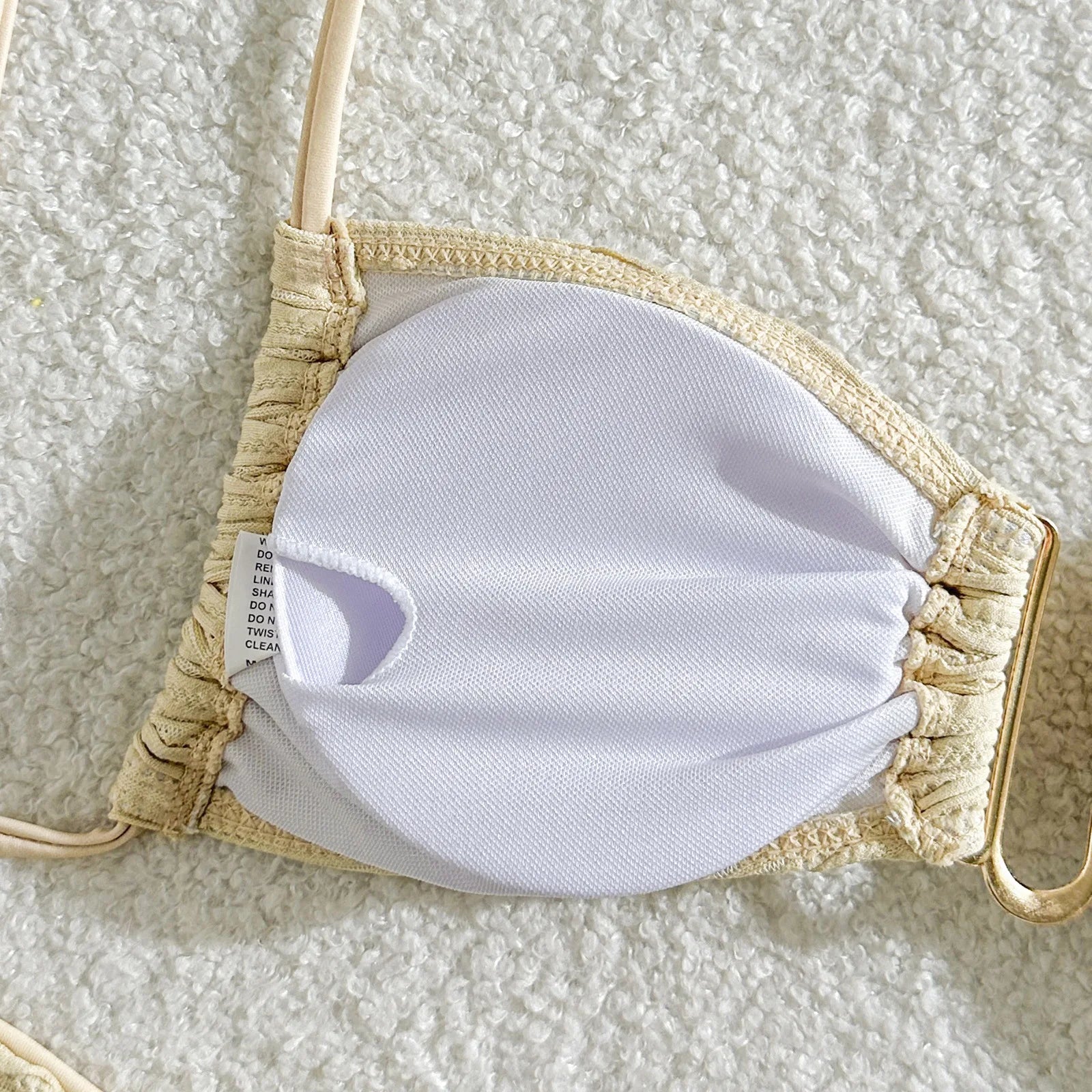 2026 Wrinkled U Ring Bandeau Bikini Women Swimwear Female Swimsuit Two-pieces Bikini Set Bather Pool Bathing Suit Swim Beachwear