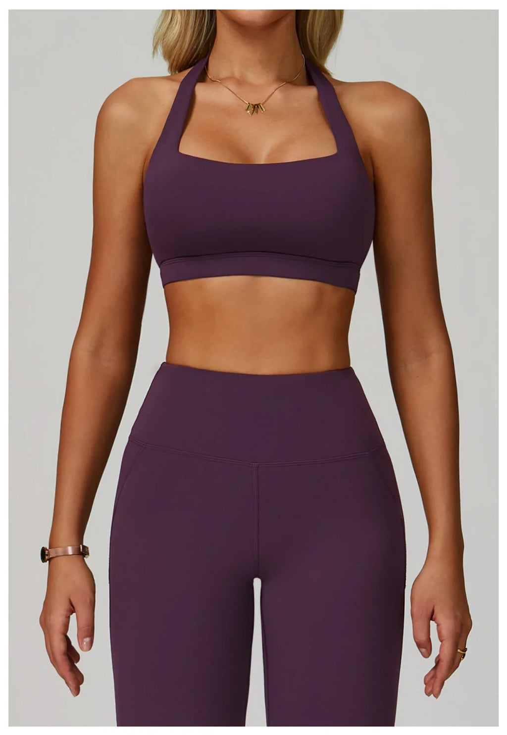Woman Bra Gym Underwear Yoga Sport Bra Outdoor Jogging Hanging Neck Shoulder Strap Fitness Sports Bra Breathable Sexy Female Top