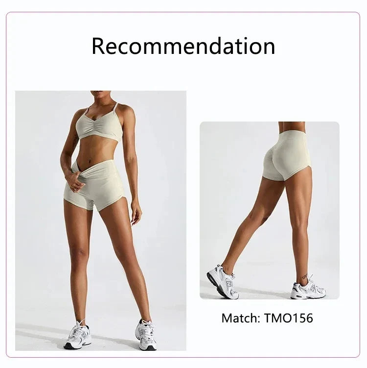 Hearuisavy Summer Scrunch Sports Bra Gym Top Women Running Back Cross Top Sportswear Yoga Underwear Fitness Workout Yoga Clothes