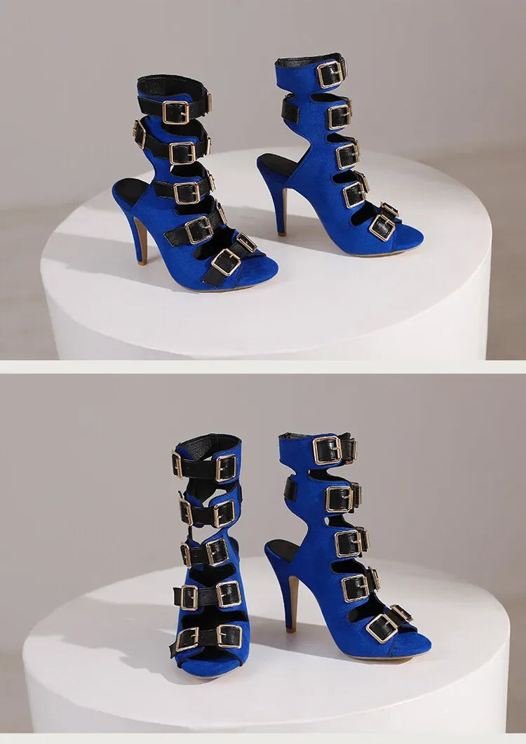10cm Ultra High with Open Toe Multiple Buckle Strap Belt Sexy Club High Heels Summer Shoes Gladiator Cool Boots Sandals Women