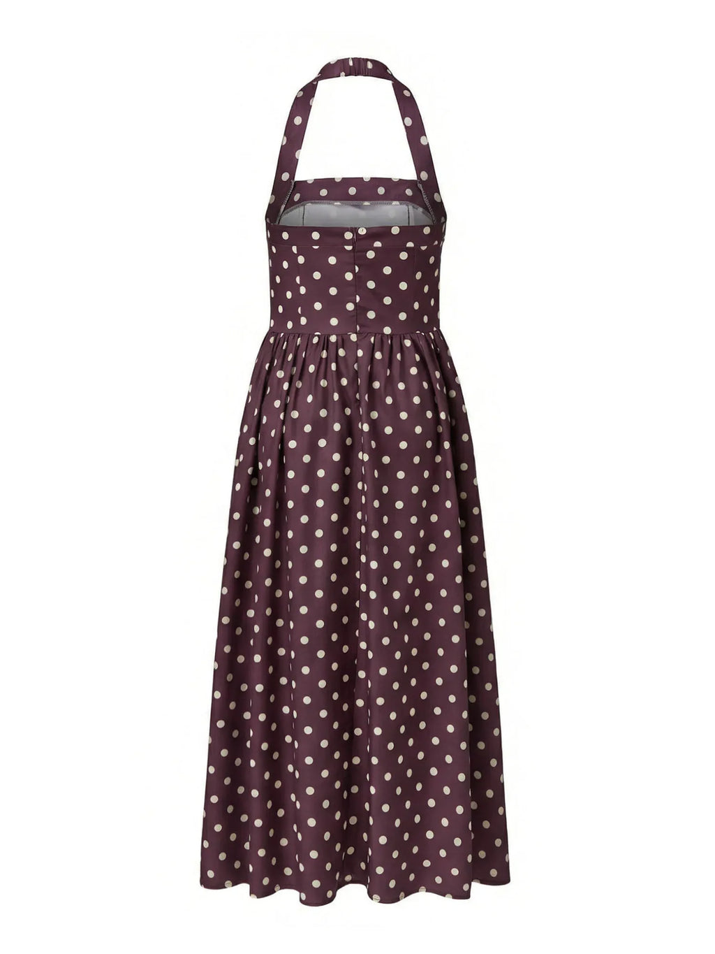 Women's Summer Halter Neck Long Dress Dot Print Sleeveless Backless A Line Dresses for Beach Party
