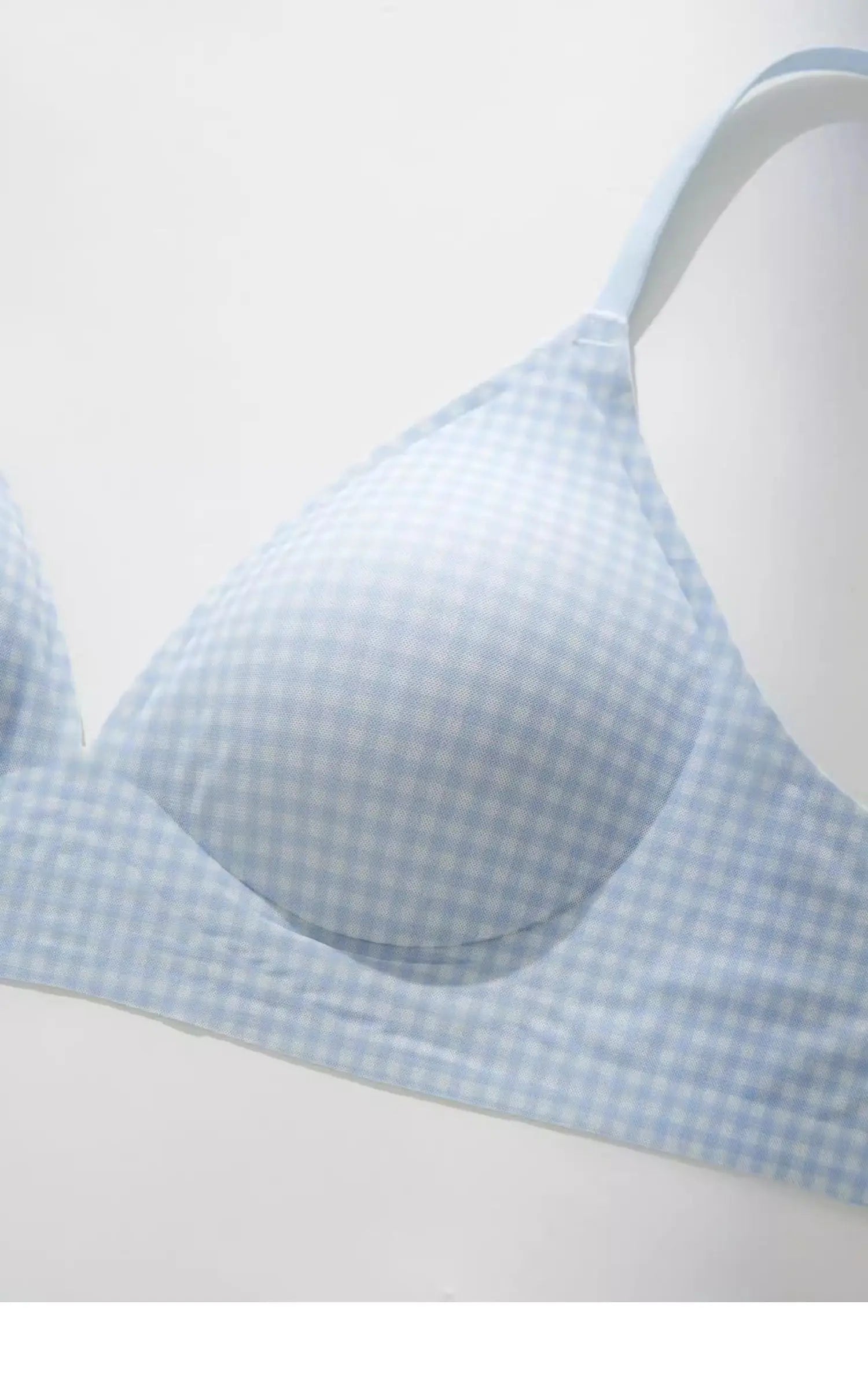 Sexy Kawaii Checkered Bralette Small Bust Lift Japanese Style Anti-Sagging Wirefree Pure Cotton Set Breathable Comfort Bra S-XL