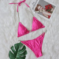 Bikini 2026 Sexy Swimwear Swimsuit Women Rose Red Rhinestone Chain Halter Triangle Bikinis Set Bathing Suit Beach Bikini Luxe