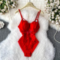 MOYISU Sexy Western Style Bodysuit for Women Sheer Net Halter Push Up Pads Summer Lingerie Figure Control See Through Hot Sale