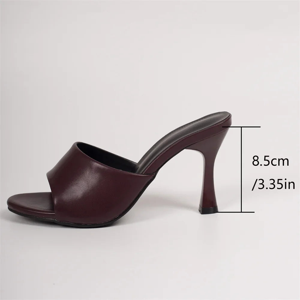 Big Size 42 Gold Sexy Slide Sandals Women Stiletto High Heel Party Slide Heels Backless High Heel Club Wedding Mules Shoes