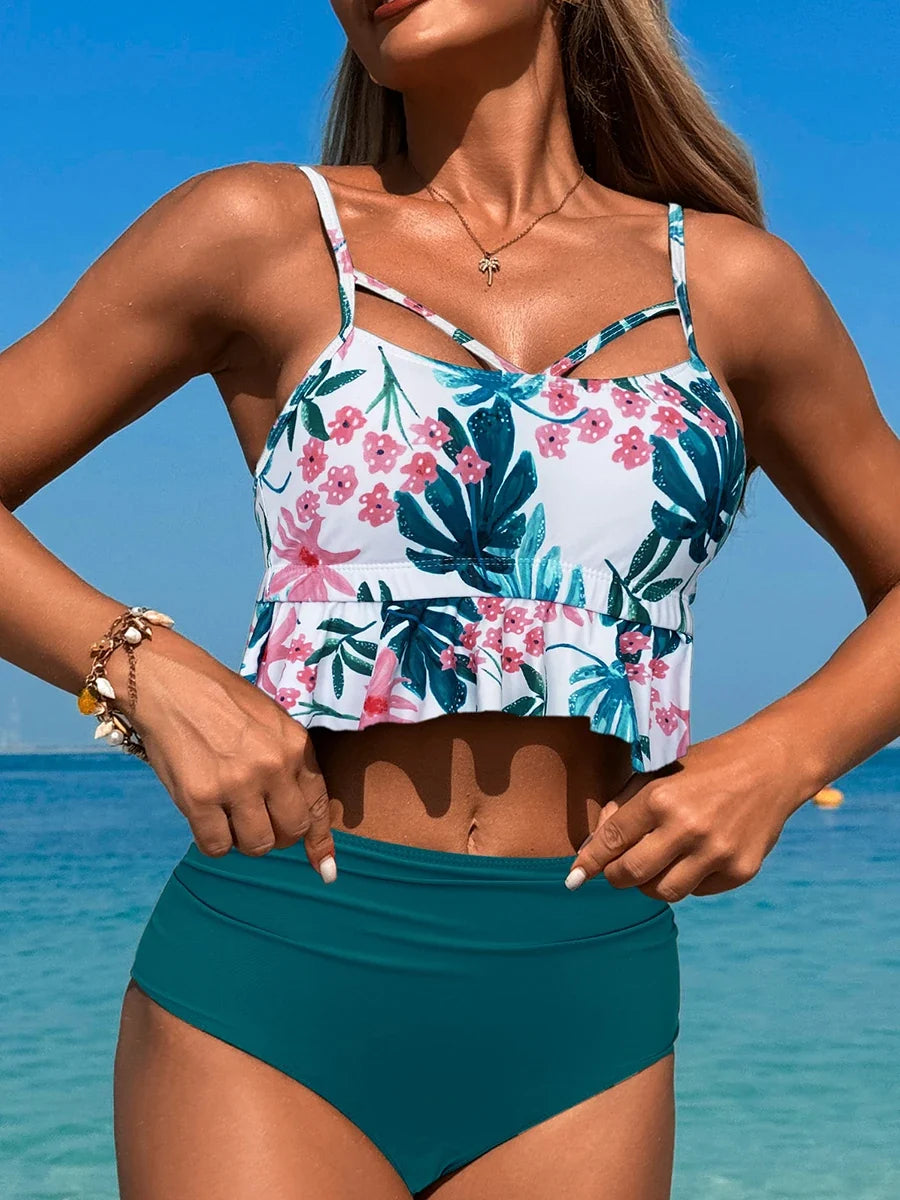 Printed Strappy Bikini 2026 High Waist Swimsuit Women Sexy Swimwear Female Bathers Swimming Bathing Swimming Swim Suit Beachwear