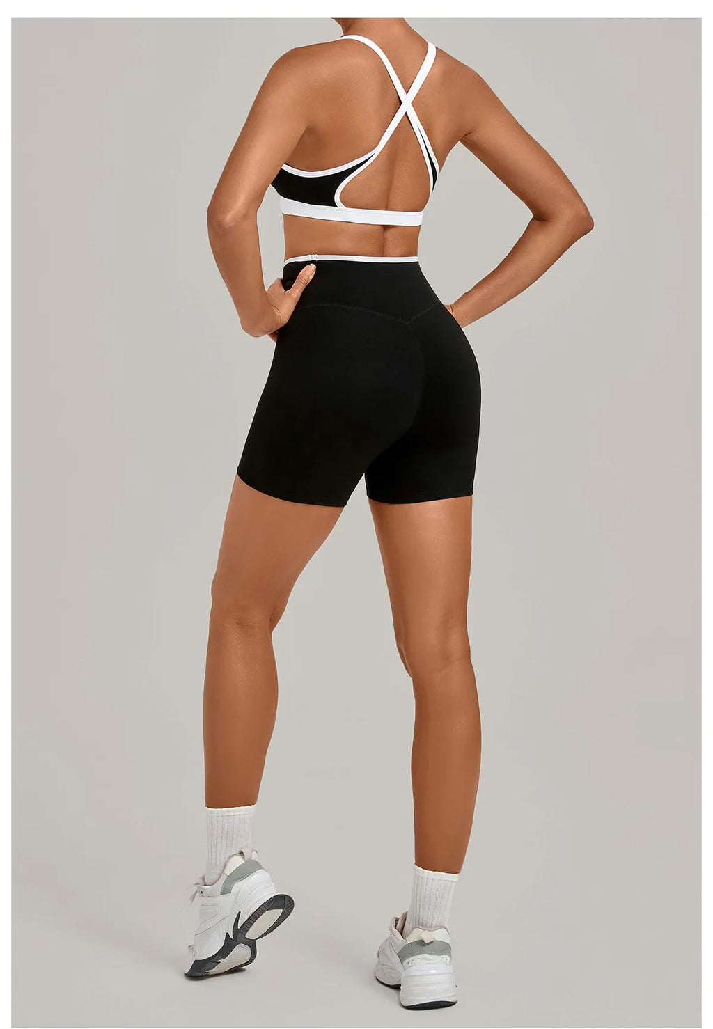 Summer Yoga Set 2Pcs Women's Tracksuit Back Cross Sports Bra Sportswear High Waist Butt-Lifting Fitness Pants Workout Top Suit