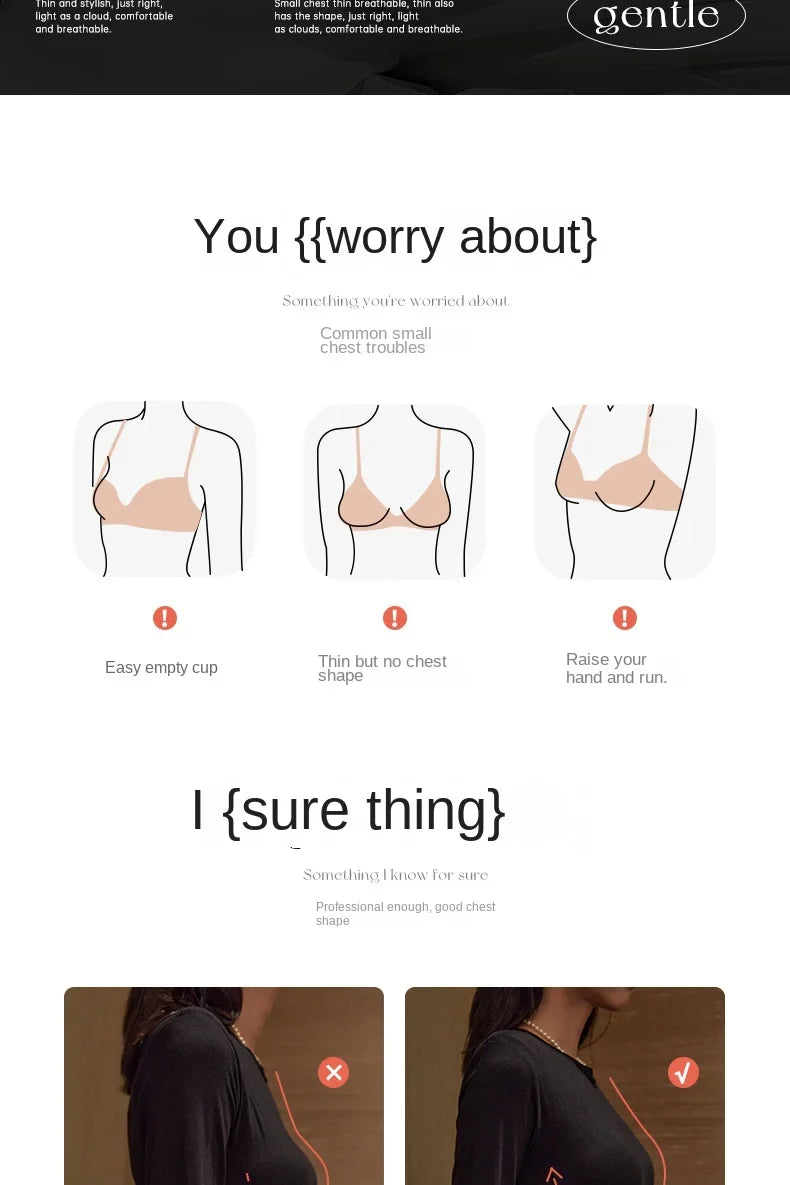 MOYISU Desire Triangle Cup Women Summer Thin Small Chest Gathered To Show A Large Pair of Breast Anti-sag No Underwire Bra Women